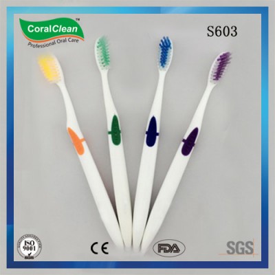 Nylon Bristle Toothbrush with Tongue Scraper Headback