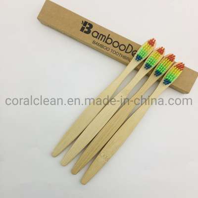 Eco Friendly Rainbow Bamboo Wooden Tooth Brush Toothbrush