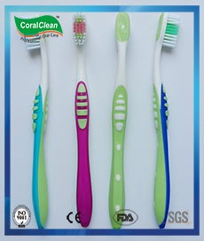 Toothbrush with Anti-Slip Soft Rubber Grip Handle